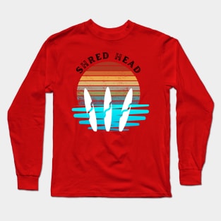 Retro Sunset With Surfboards Long Sleeve T-Shirt